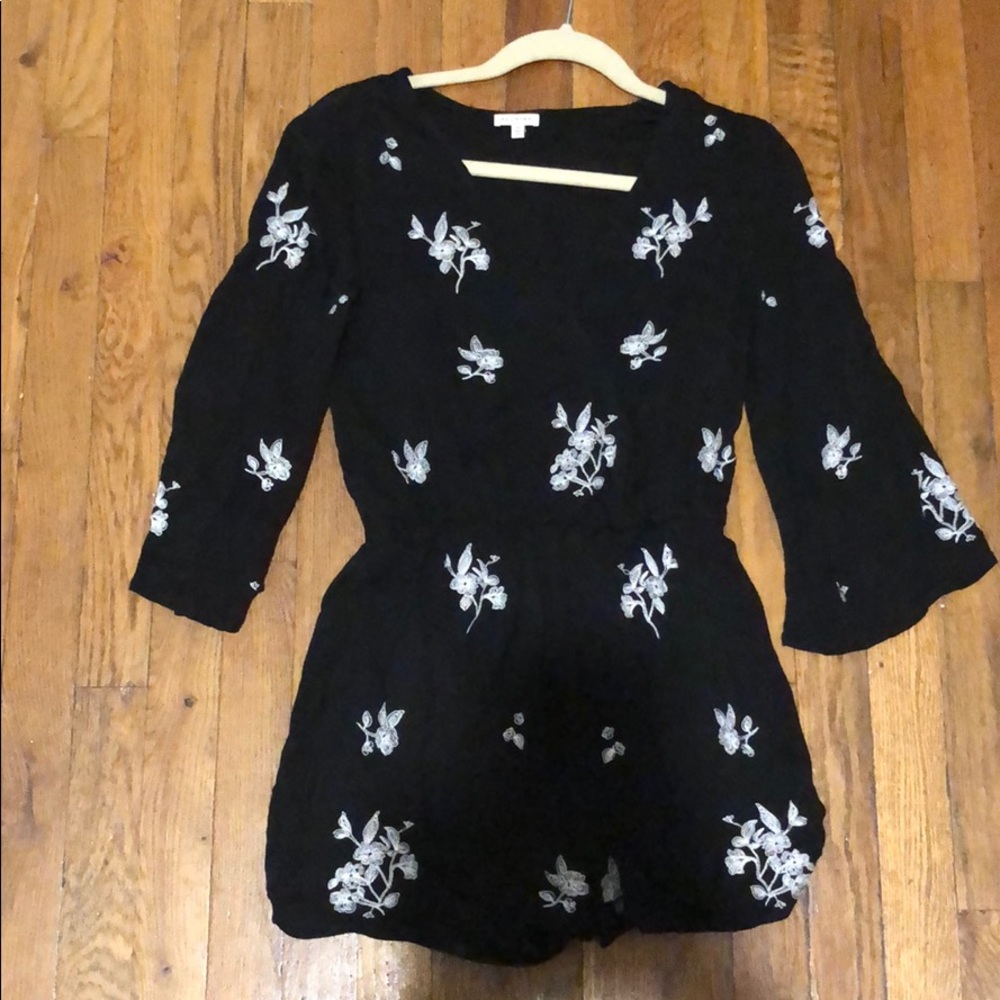 Black Floral Romper